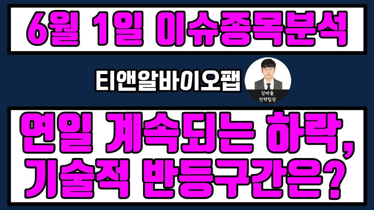 티앤알바이오팹(246710) - 연일 계속되는 하락, 기술적 반등구간은?