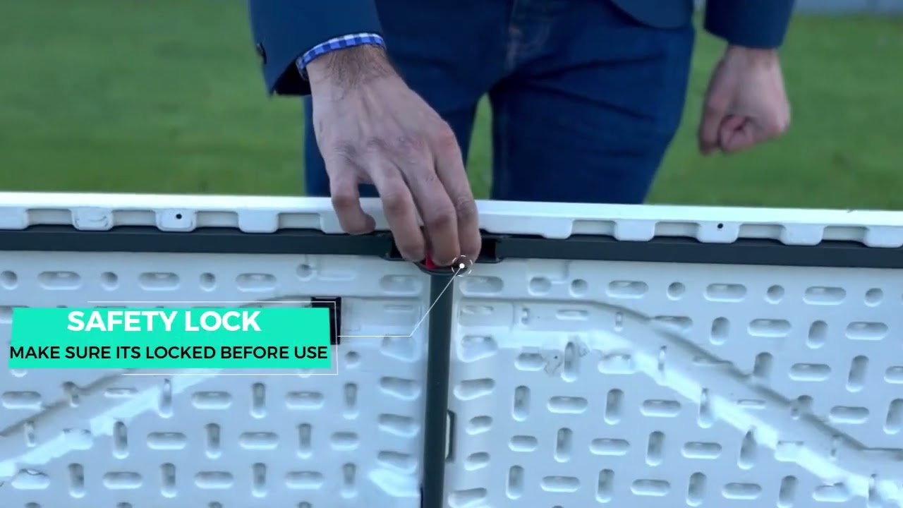 6Ft Folding Trestle Table with Carry Handle by Crystals