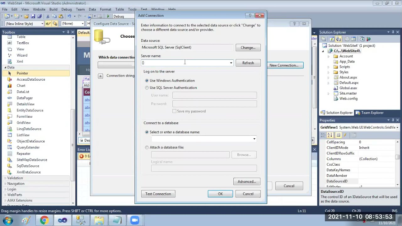 how to show asp.net grid view cell color in visual studio