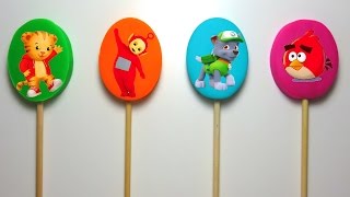 Play Doh Lollipops Paw Patrol Angry Birds Daniel Tiger Teletubbies Surprise Paletas De Plastilina