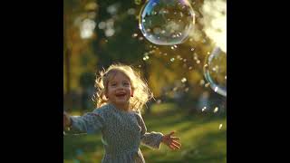Chasing Magic Bubbles ✨#shorts #bubbles #childhood #happiness #magicmoment #purejoy #sunlight