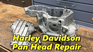 Harley Davidson Pan Head Engine Case Repair Part 1