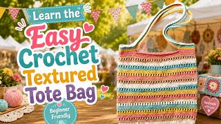Crochet Textured Tote | EASY | The Crochet Crowd