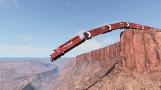 Trains vs Cliff OMG #17 😱 - BeamNG.Drive