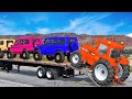 Flatbed Truck Mcqueen | Transportation with Truck - Pothole vs Car #27 - BeamNG.Drive