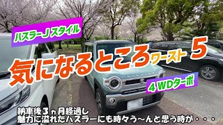 ハスラーＪスタイル(MR52S) 気になるところワースト５　納車後３ヵ月