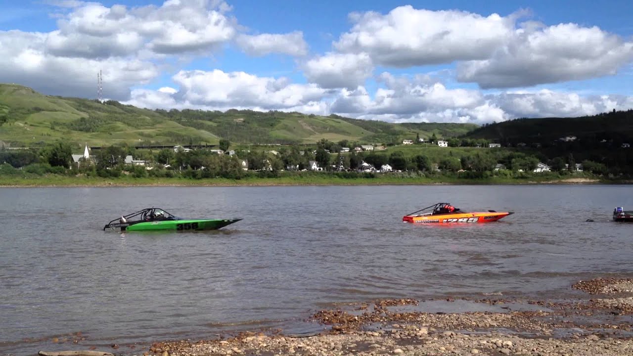 Jet boats with jet engines on peace River ab YouTube