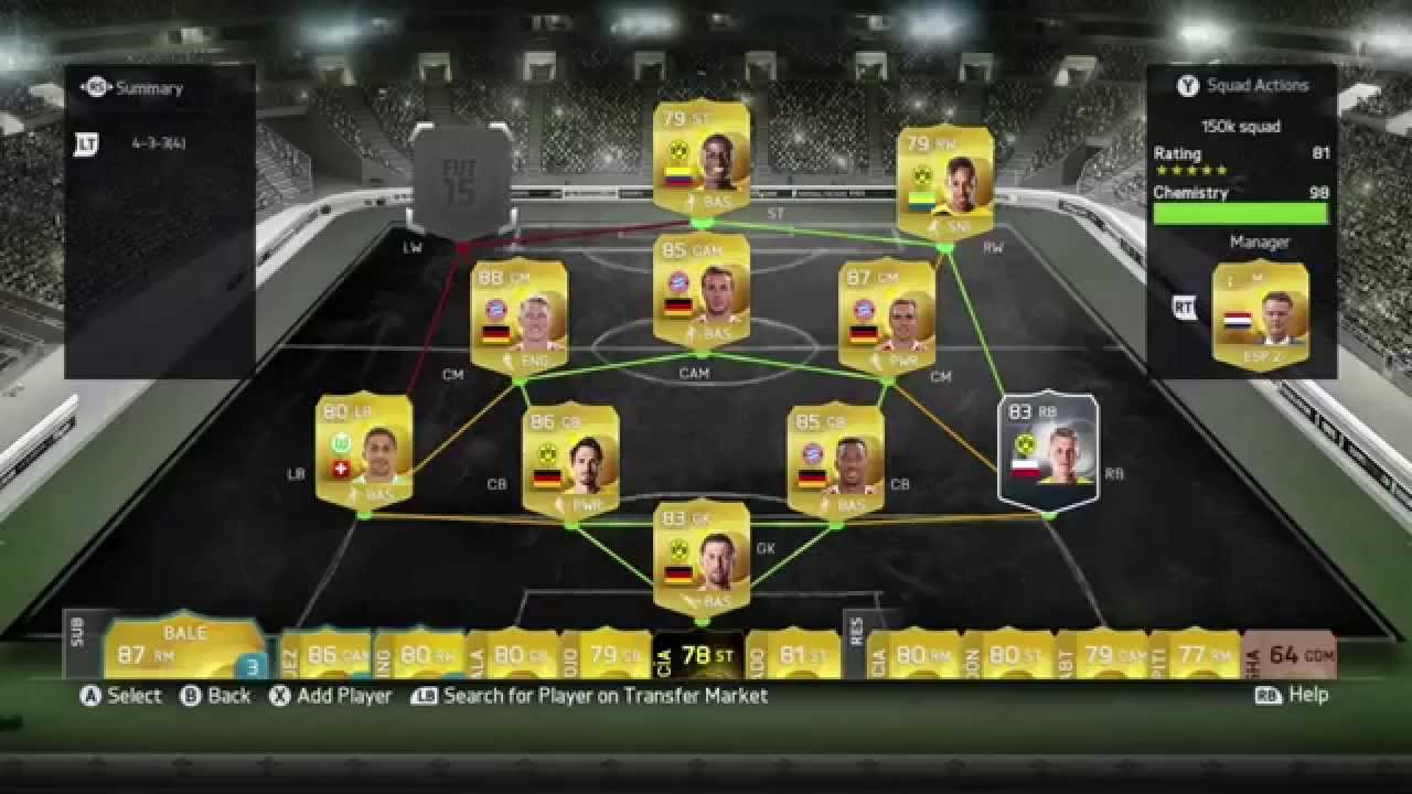 Fifa15 150k squad builder