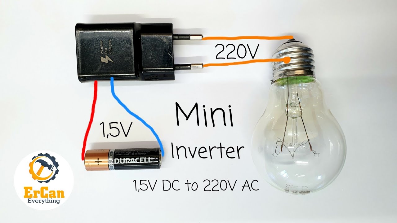 Diy Mini Invertor Mini inverter 1.5V to 220V | DC to Ac Inverter DIY - YouTube