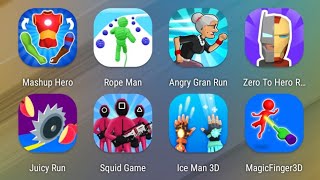 Mashup Hero,Rope-Man Run,Angry Gran Run,Zero to Hero,Juicy Run,Squid Game,Ice Man,Magic Finger screenshot 2