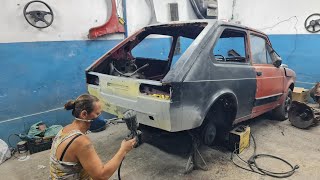 Soldando a estrutura da Fiat 147 TR #vidioviral 