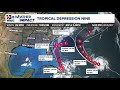 Tropics Update (5 PM): Will Tropical Depression 9 impact Central Georgia?