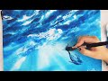 Time Lapse Watercolor Underwater Whale by Untamed Little Wolf