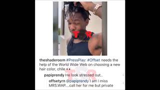 Offset Letting Fans Pick His Hair Colour!!!