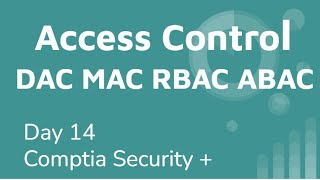 Cyber Security Day 14 Data Access Controls DAC MAC RBAC ABAC Comptia Security +