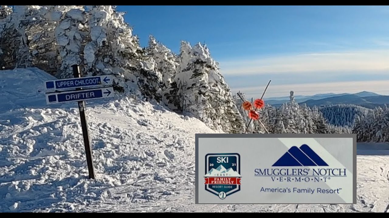DRIFTER TRAIL Top to Bottom on a Sunny Day, Skiing at SMUGGLERS NOTCH Vermont, Skiing with Kids