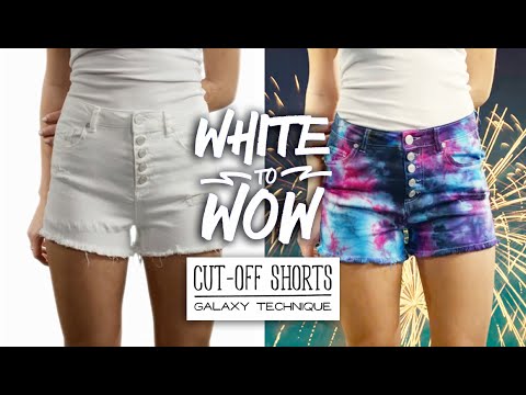 White To Wow Cut Off Shorts Galaxy Tie Dye Technique You - Diy Galaxy Tie Dye White Shirt
