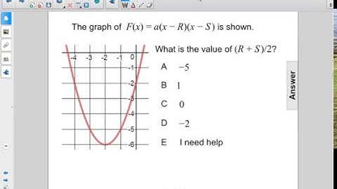 Algebra I Non Linear Functions Graph Quad X Int Pt 2 Q35