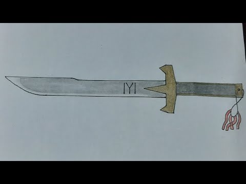 How to Draw Ertugrul sword - Dirilis Ertugrul Ghazi drawing - Easy step by step drawing