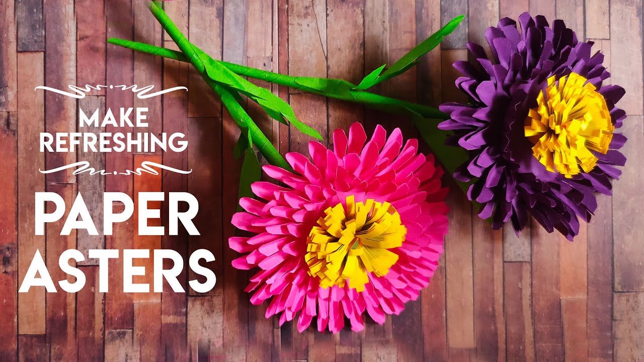 Refreshing Paper Asters | Easy Flowers For Room Decor | सजावटीसाठी झटपट कागदापासून अस्टरची फुले बनवा