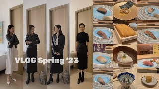 VLOG | workwear styling | quick+healthy meal prep | Omakase lunch @Tenzushi | happy friday dinner