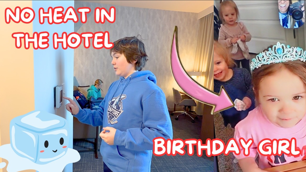 OUR HOTEL HAD NO HEAT | BIRTHDAY GIRL | TRAVEL DAY | Family 5 Vlogs