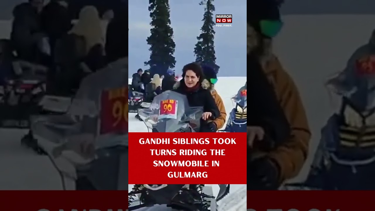 Rahul & Priyanka Gandhi Enjoy Snowmobile Ride In J&K's Gulmarg | Congress | Latest News