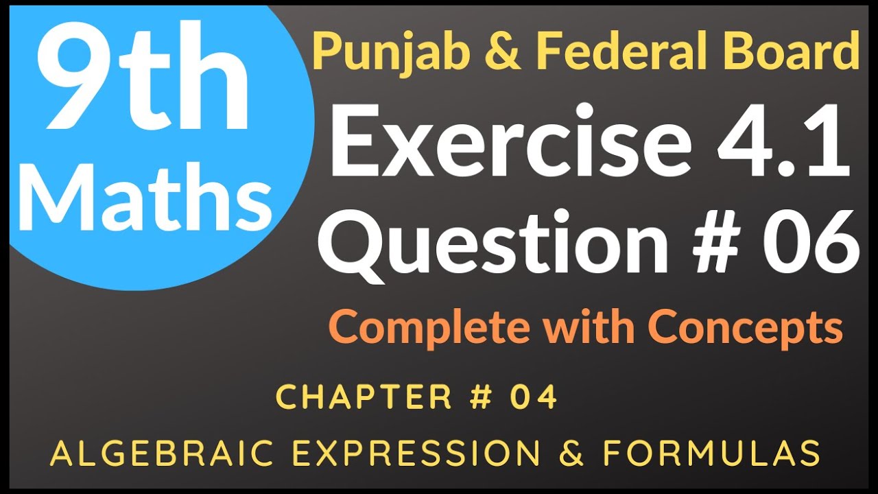 Exercise 4.1 Question no 6 || Class 9th Math || Punjab & Federal Board ...