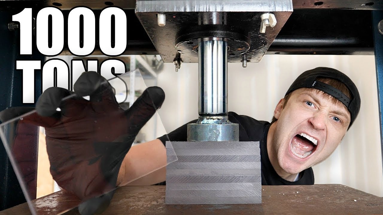 THIS GLASS CAN'T BE BROKEN!! (HYDRAULIC PRESS vs UNBREAKABLE GLASS