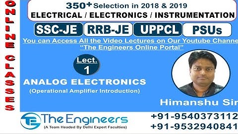 Operational Amplifier Lecture -1 (EDC/Analog) Learn and Feel the Subject