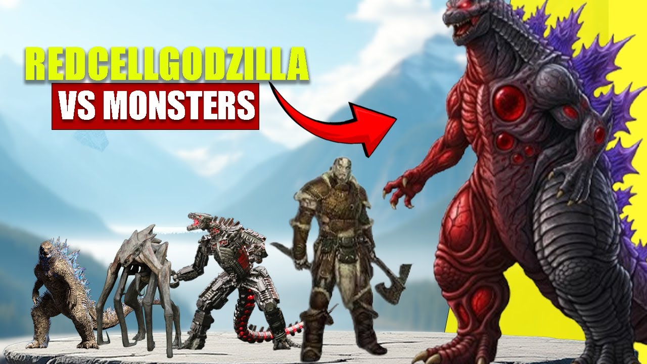 RedCell GiantGodzilla vs Giant Monsters | 3D Monster Size Comparison 2025