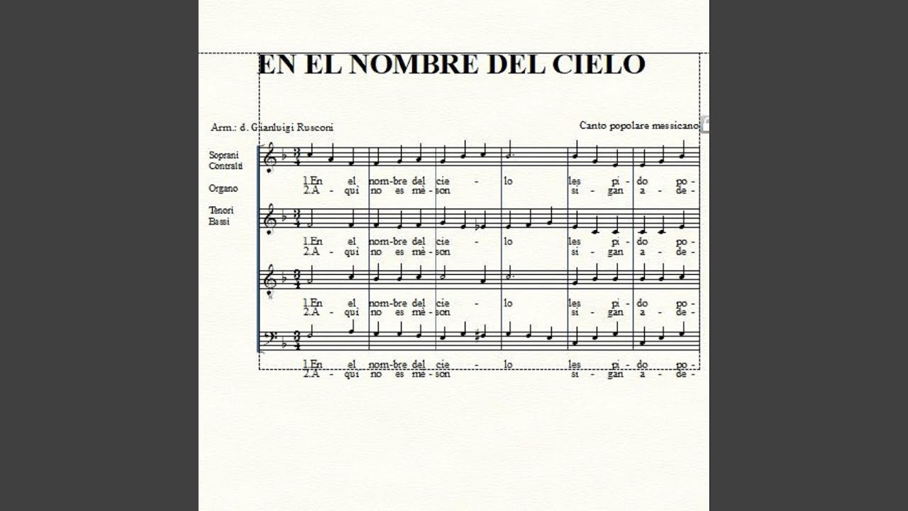 EN EL NOMBRE DEL CIELO. Part for Tenor - YouTube