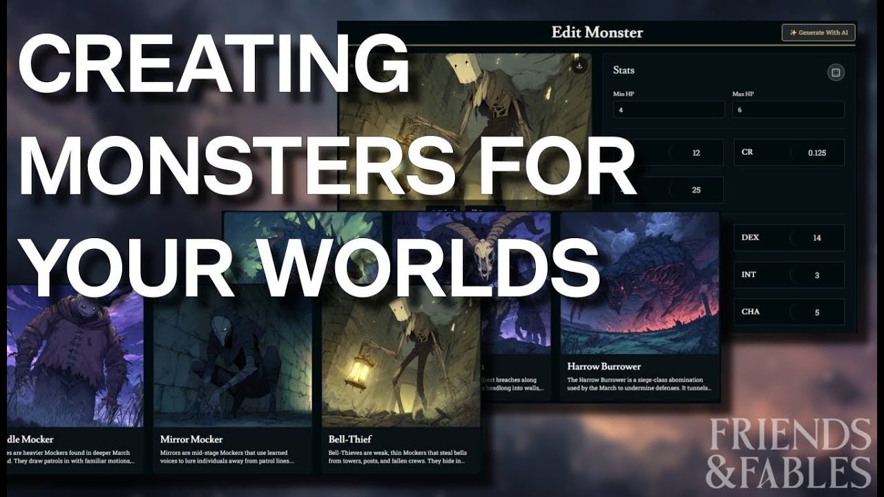 Building Worlds: Generating Monsters on Friends & Fables - YouTube