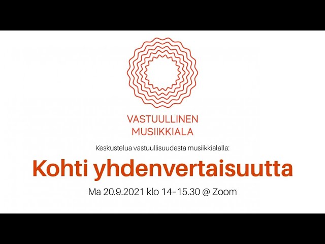 Vastuullinen musiikkiala: Kohti yhdenvertaisuutta