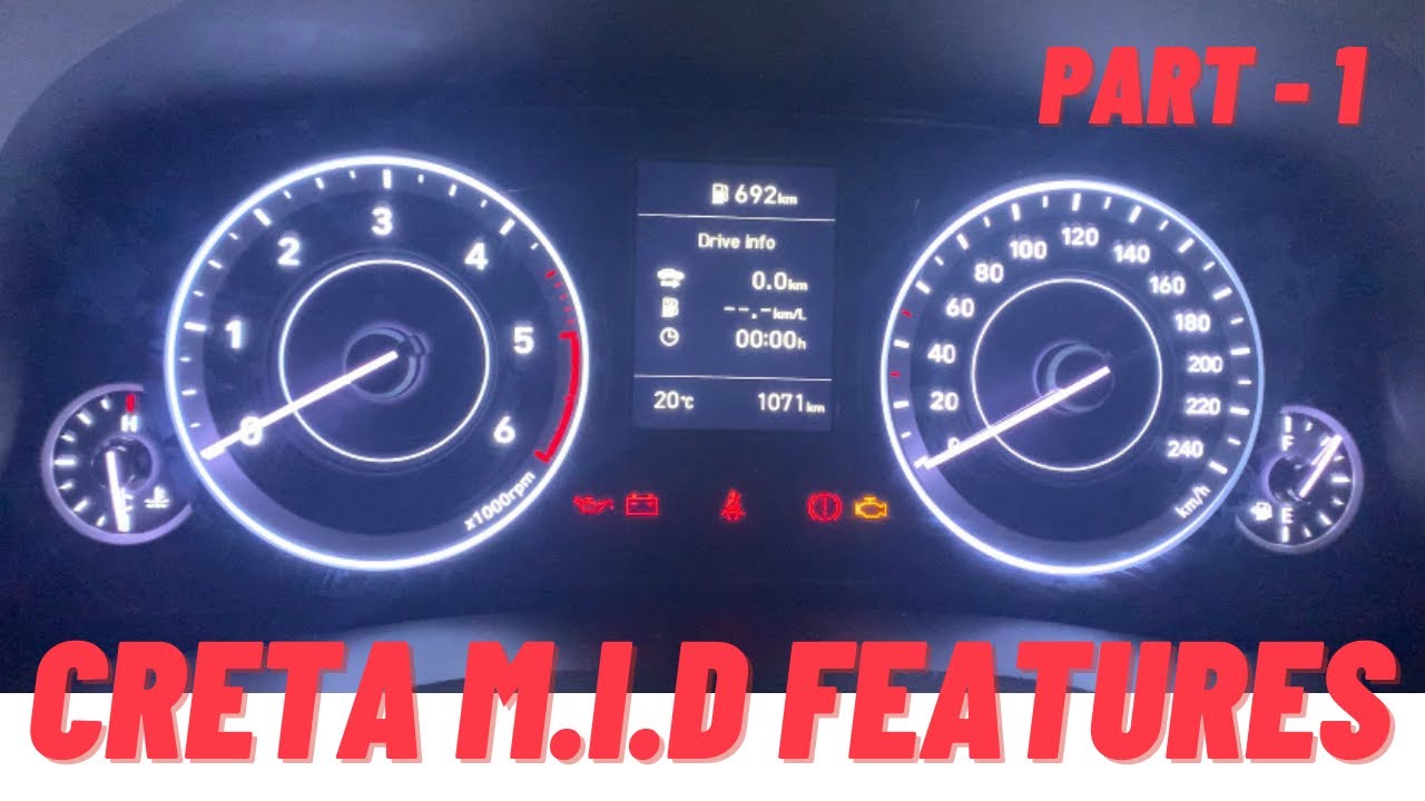 Creta 2021 M.I.D Features Creta मीटर के Features Part 1 YouTube