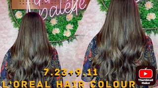 7.23+9.11 Blonde, Caramel Hair Colour L'Oreal  full process