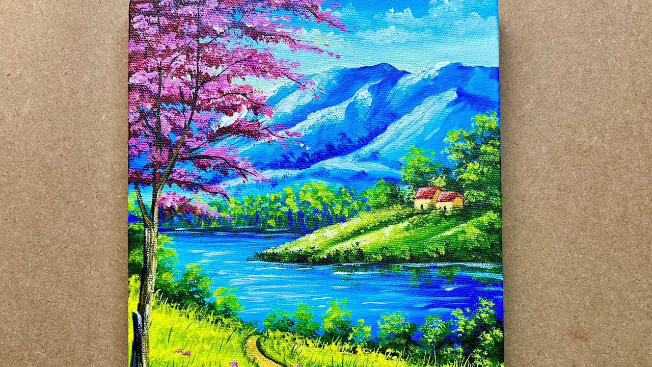 “How to Paint Beautiful Scenery | Acrylic Painting for Beginners” - YouTube