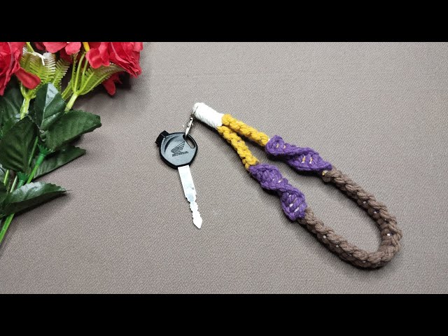 DIY Easy Macrame Wristlet Strap | Macrame Keychain Tutorial Easy