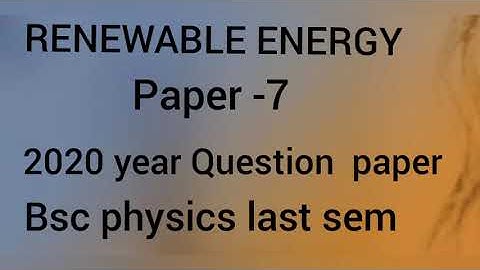 renewable energy 2020 question paper