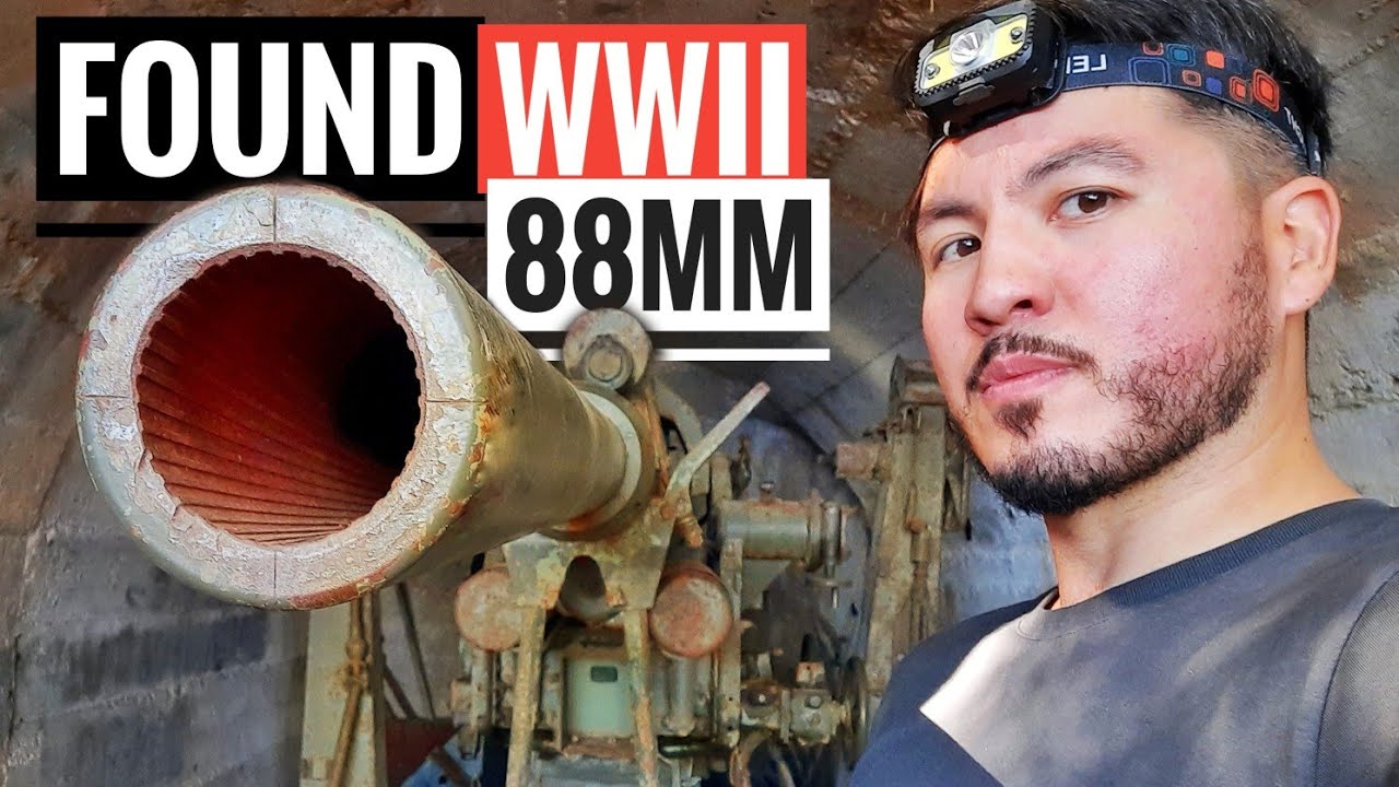 Найдена брошенная немецкая 88-мм зенитная пушка времен Второй мировой войны