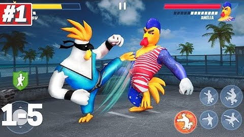Kung Fu Animals Gameplay Walkthrough Level 1-5-4-3-2 iOS Android Fight Kungfu Part 1