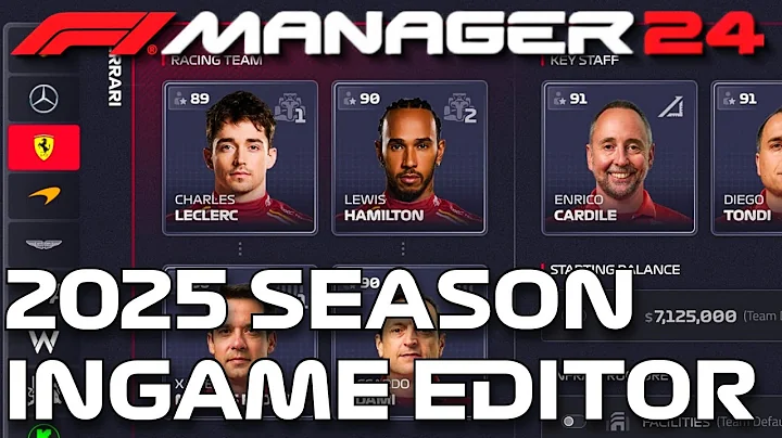 Set Up The 2025 Season - Ingame Editor - F1 Manager 2024