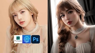 Lisa Blackpink look like  princess of Persia in Artificial Intelligence, Photopea Tutorial screenshot 3