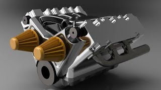 V6 twin turbo engine solidworks model