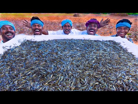 10 MILLION TINY FISHES | Ayira Meen | Rare River Fish Cleaning and Cooking In Village | Fish Rec