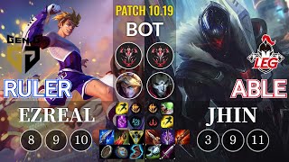 GEN Ruler Ezreal vs LEG Able Jhin Bot - KR Patch 10.19