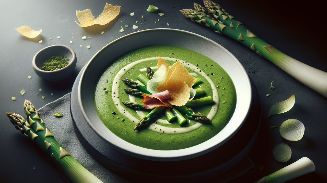 Michelin star ASPARAGUS SOUP at home Garlic & Ham Twist YouTube