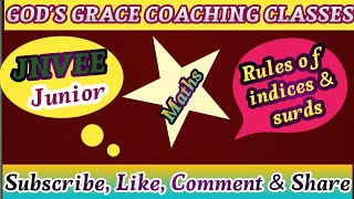 Rules of Idices and Surds#JNVEE#Junior#Topper#