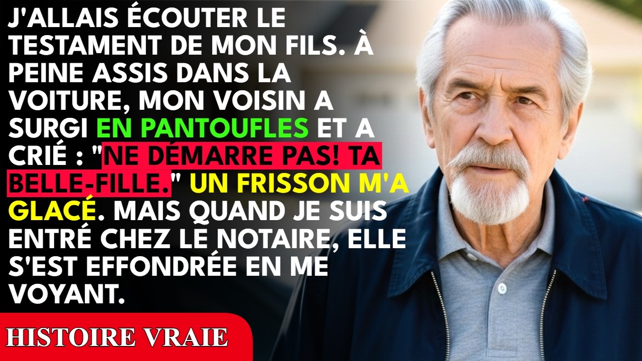 Ce matin-là, j'ajustais ma cravate noire dans le rétroviseur quand mon voisin, ancien gendarme, a surgi en pantoufles, le visage décomposé. « Ne démarre pas, Laurent, pour l'amour de Dieu, ne...