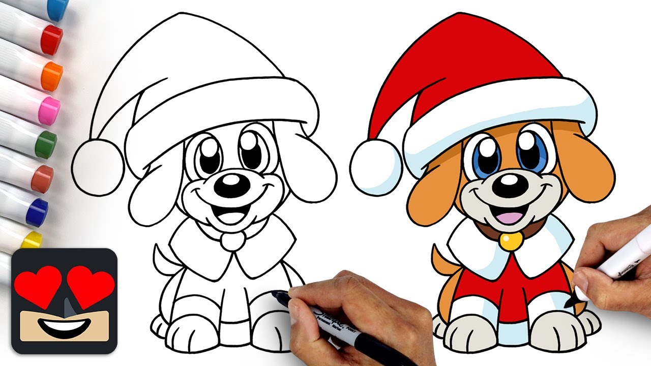 How To Draw Christmas Puppy